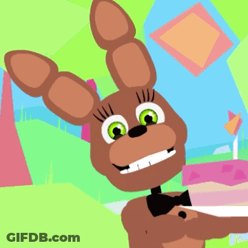 Cartoon Bunny With Green Eyes And Bow Tie Smiling GIF