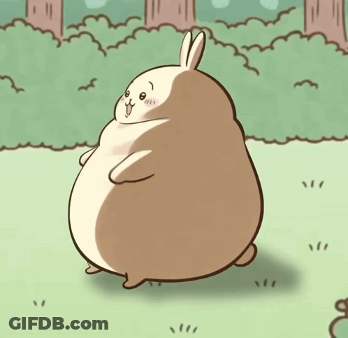 Cartoon Bunny With Smiley Face GIF