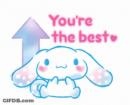 Cartoon Bunny You're The Best Upward Arrow GIF