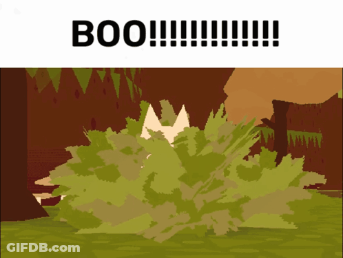Cartoon Bush With Boo GIF