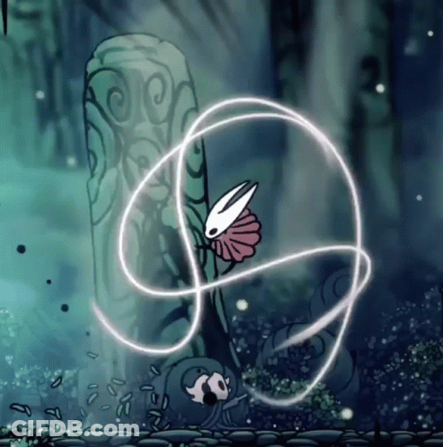 Cartoon Butterfly Flying Around Stone Pillar GIF