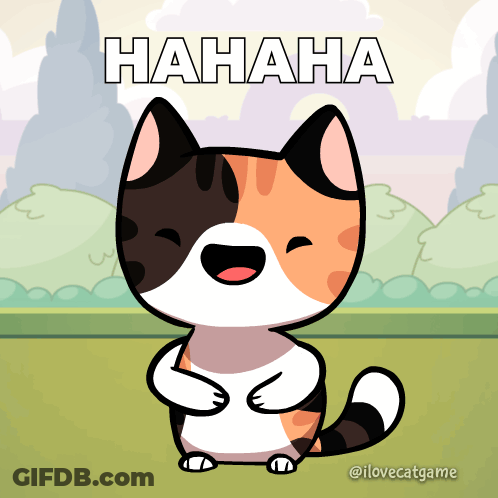 Cartoon Calico Cat Laughing Hahaha GIF