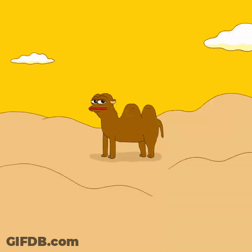 Cartoon Camel With Red Mouth GIF