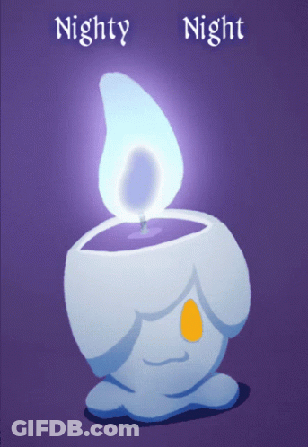 Cartoon Candle With Nighty Night GIF