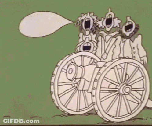 Cartoon Cannon Saying Fire GIF