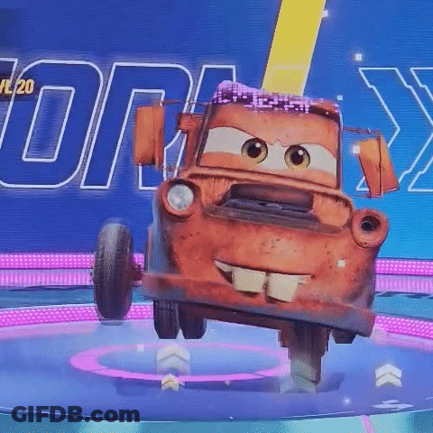 Cartoon Car Flying Through Air In Video Game GIF