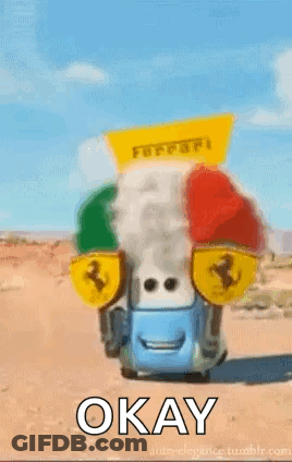 Cartoon Car Holding Okay Sign GIF