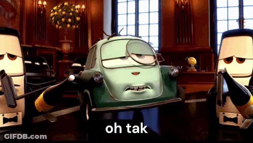 Cartoon Car Saying Oh Tak GIF