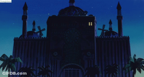 Cartoon Casino With Palm Trees GIF