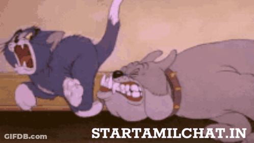 Cartoon Cat And Dog With Starttamilchat.in GIF