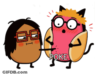Cartoon Cat And Potato Saying Poke GIF
