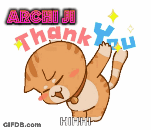 Cartoon Cat Archiji Thank You GIF
