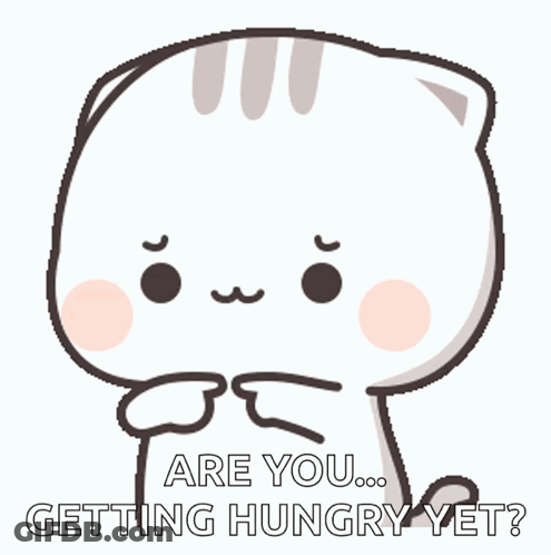 Cartoon Cat Asking If Hungry GIF
