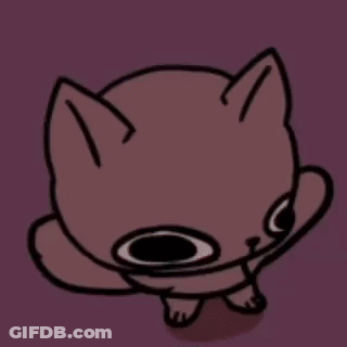 Cartoon Cat Big Eyes X On Nose GIF