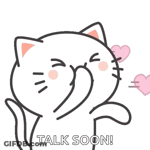 Cartoon Cat Blowing Hearts Talk Soon GIF