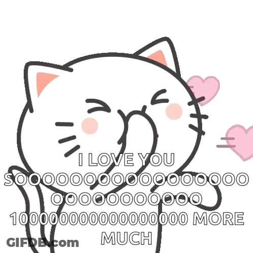 Cartoon Cat Blowing Kiss Saying I Love You So Much GIF