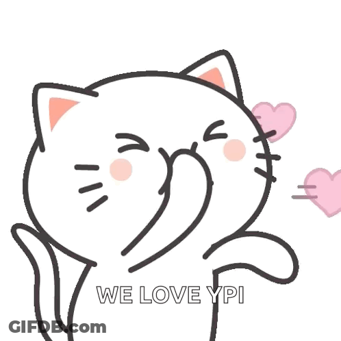 Cartoon Cat Blowing Pink Hearts GIF