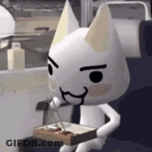 Cartoon Cat Carrying Food Box GIF