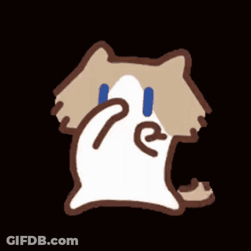 Cartoon Cat Covering Face With Hand GIF