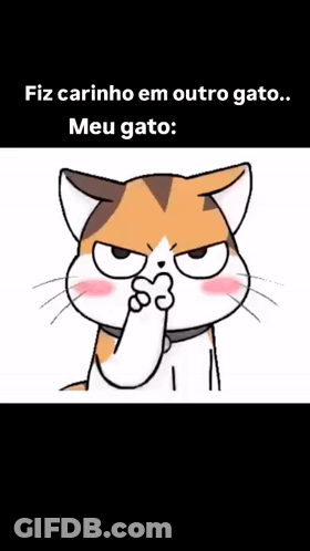 Cartoon Cat Covering Nose Faz Carinho Em Outro Gato Meu Gato GIF