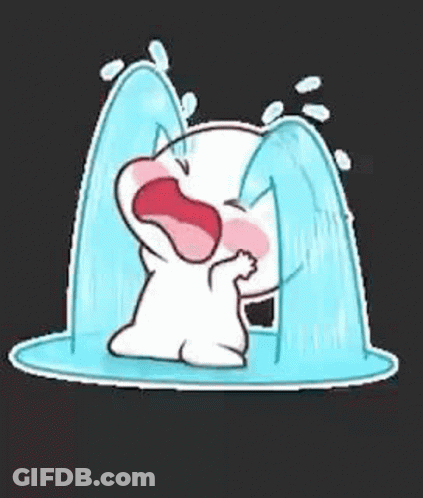 Cartoon Cat Crying In Puddle GIF