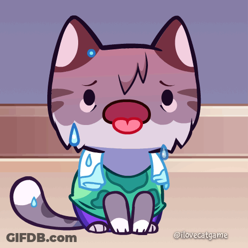Cartoon Cat Crying Tears GIF