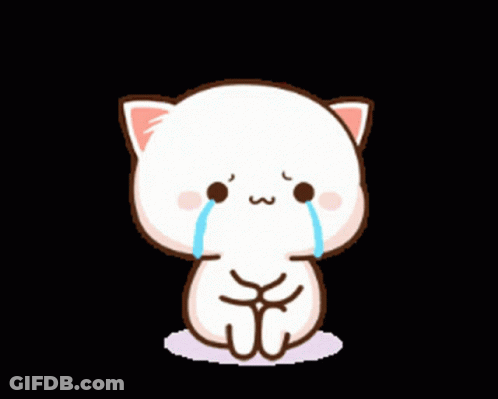 Cartoon Cat Crying With Tear From Nose GIF
