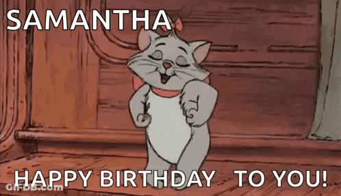 Cartoon Cat Dancing Happy Birthday GIF