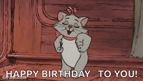 Cartoon Cat Dancing Happy Birthday GIF