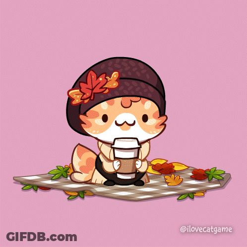 Cartoon Cat Drinking From Cup With Ilovecatgame GIF