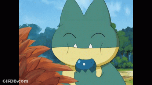 Cartoon Cat Eating Blue Object GIF