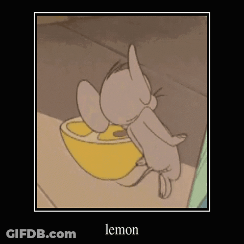 Cartoon Cat Eating Lemon GIF