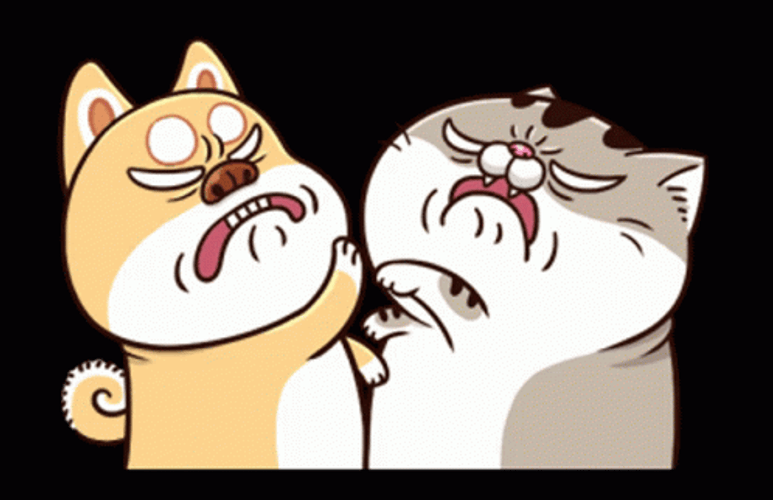 Cartoon Cat Fight GIF