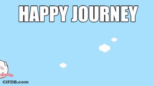 Cartoon Cat Flying With Broom Happy Journey GIF