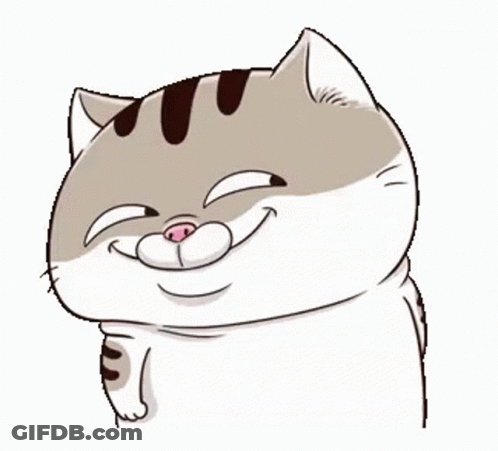 Cartoon Cat Funny Face Eyes Closed GIF