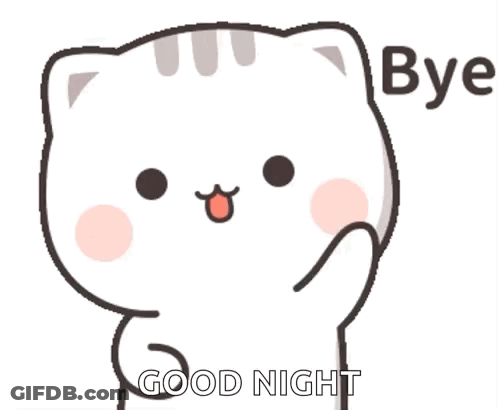 Cartoon Cat Giving Good Night Gesture GIF