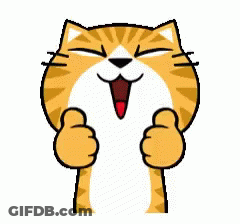 Cartoon Cat Giving Thumbs Up GIF