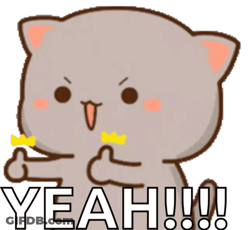 Cartoon Cat Giving Thumbs Up Saying Yeah GIF
