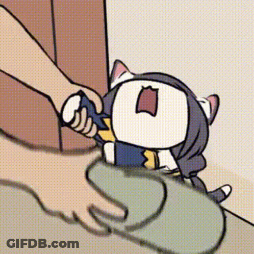 Cartoon Cat Held By Person GIF