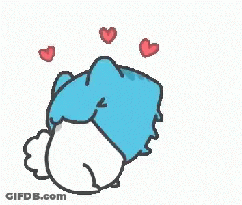 Cartoon Cat Holding Another Cat Saying Nom Nom GIF