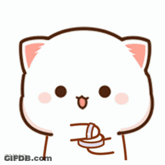 Cartoon Cat Holding Contact Lenses GIF