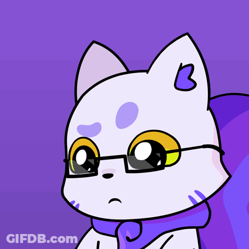 Cartoon Cat Holding Fact Sign GIF