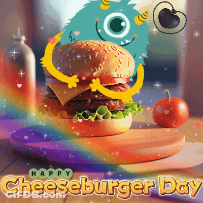 Cartoon Cat Holding Hamburger Saying Can I Have A Bite Plsplspls GIF