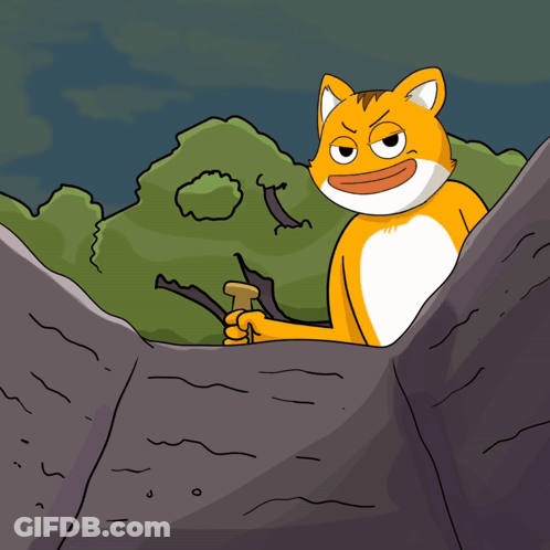 Cartoon Cat Holding Hammer GIF