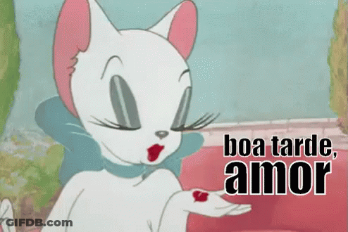 Cartoon Cat Holding Heart Boa Tarde Amor GIF
