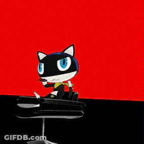 Cartoon Cat Holding Knife Near Film Strip GIF