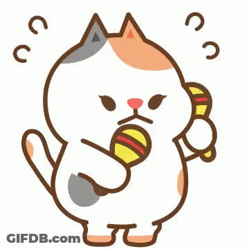 Cartoon Cat Holding Maracas GIF