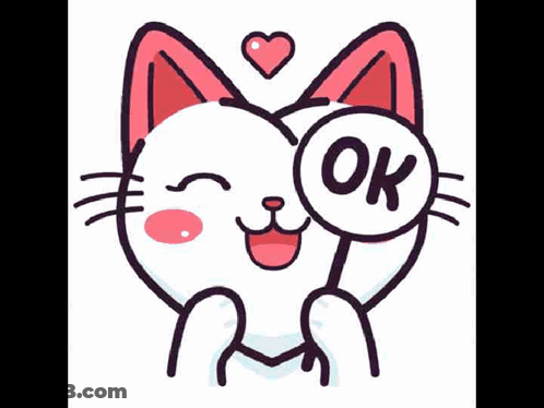 Cartoon Cat Holding OK Sign Over Eyes GIF