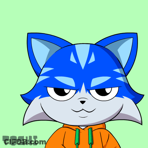 Cartoon Cat Holding Red UNO Card With Arrows GIF