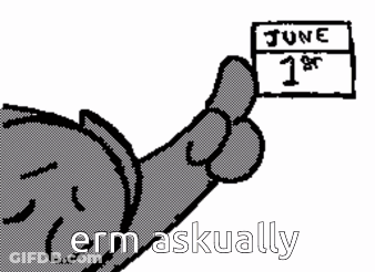 Cartoon Cat Holding Sign Saying June 1St GIF